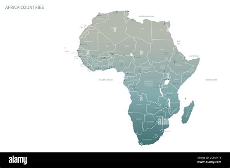 Carte des pays africains Vecteur de carte détaillé avec tracés de la