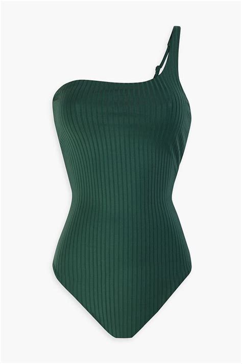 Onia Wren One Shoulder Ribbed Swimsuit The Outnet