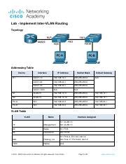 Implementing Inter VLAN Routing Hands On Lab Guide Course Hero