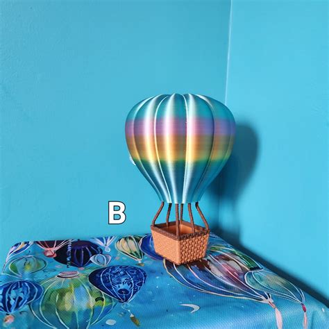 Rainbow D Printed Hot Air Balloon Plastic Decoration Etsy