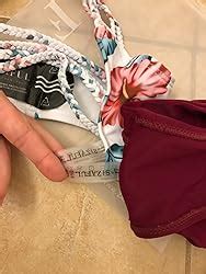 Zaful Women S Tie Back Padded High Cut Bralette Bikini Set Two Piece Swimsuit Amazon Ca