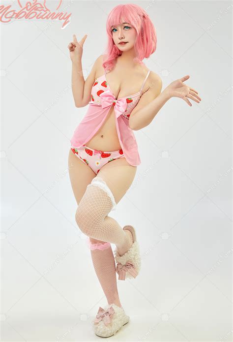 Women Costume Strawberry Daisy Pattern With Bowknot Sexy Lingerie Set Mesh Top And Brief Top