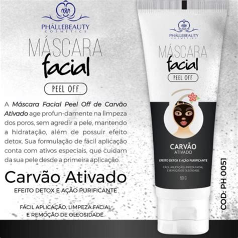 Máscara Facial Peel Off Skin Care Carvão Ativado Phallebeauty Círculo