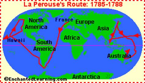 Photos of La Perouse + expedition map - Cultural Activity: French Explorers