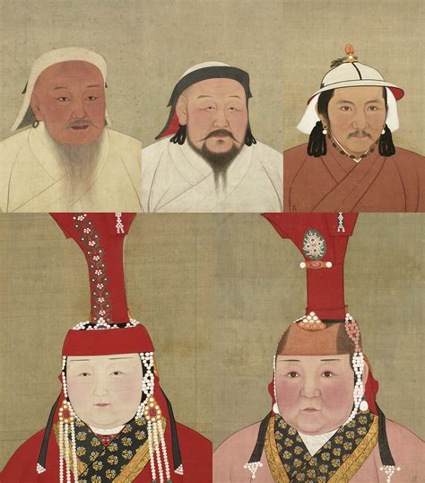 Portraits of Emperors Taizu (Genghis Khan), Shizu (Kublai Khan), and Wenzong (Tegtemur)>Age of ...