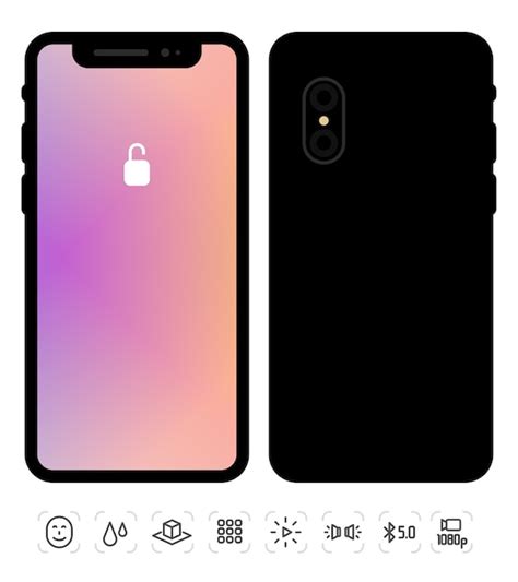 Ilustra O Da Frente E Do Verso Do Novo Celular Vetor Premium