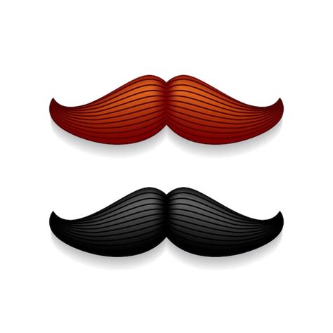 Premium Vector Mustache Isolated On White Black Vector Vintage Moustache Facial Hair Barber