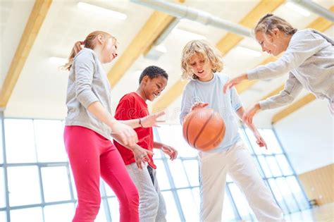 Group of Kids As a Basketball Team Stock Image - Image of friends ...