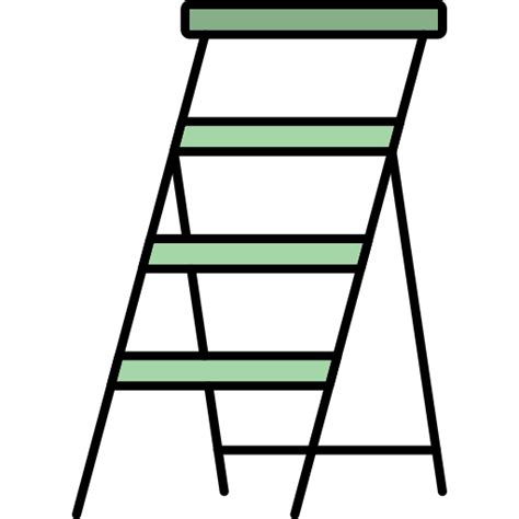 Step Ladder Generic Thin Outline Color Icon