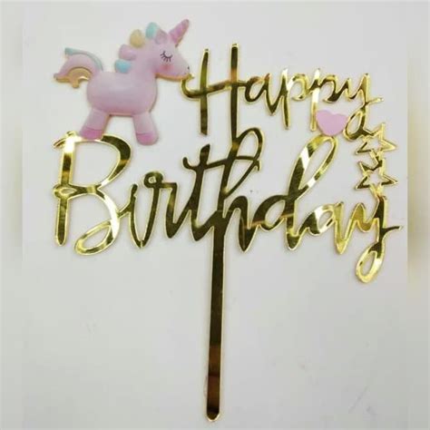 Unicorn Happy Birthday Cake Topper Unicorn Birthday Cake Decoration