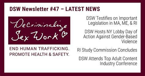 DSW Newsletter Decriminalize Sex Work