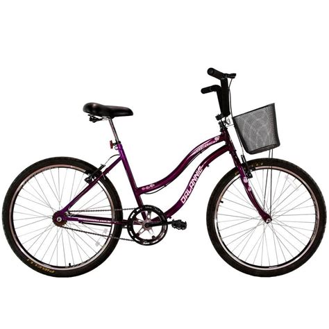 Bicicleta Caloi Feminina Aro Marcha Branca E Roxo Pontofrio