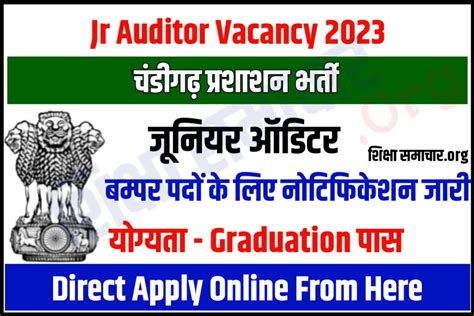 Chandigarh Junior Auditor Recruitment