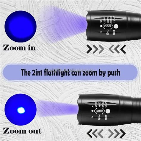 Customized Adjustable Focus Led W Dual Wavelength Uv Flashlight Nm