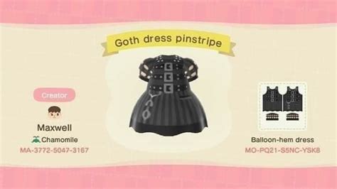 Goth Dress Pinstripe Animal Crossing New Animal Crossing Animal