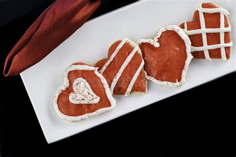 Iced Heart Shaped Cookies Stock Image Image Of Background 37110101