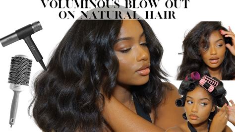 Blowout On Natural Hair Curly To Straight Hair Tutorial Using A Round Brush Atelier Yuwaciaojp