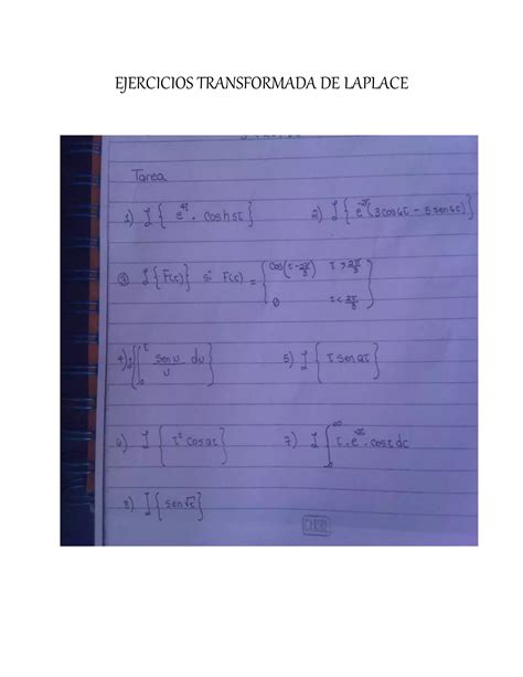 Ejercicios Transformada De Laplace Pdf