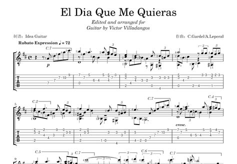 El Dia Que Me Quieras吉他谱 Carlos Gardel Alfredo Lepera D调古典 吉他世界