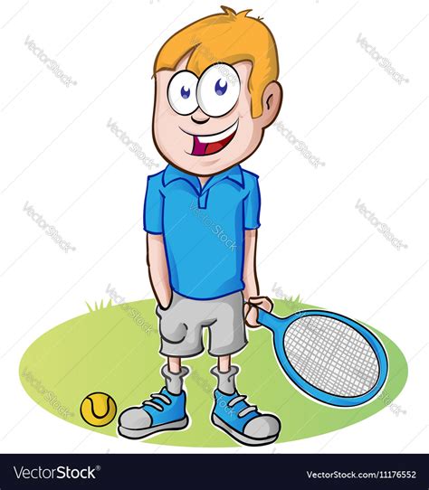 Tennis Player Cartoon Royalty Free Vector Image