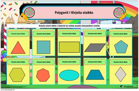 Karkkiaiheinen Muotojuliste Storyboard Por Fi Examples