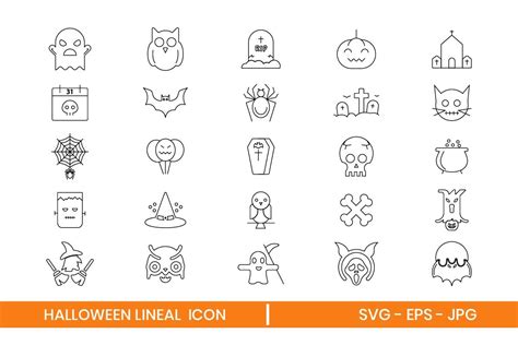 Halloween Lineal Icon Bundle Bundle Creative Fabrica