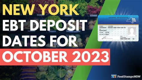 New York Food Stamp Deposit Dates For October 2023 Youtube