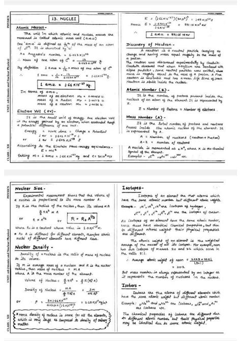 Solution Class Nuclei Explained Notes With Solved Numericals