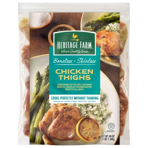 Heritage Farm Frozen Raw Boneless Skinless Chicken Thighs Oz Fred