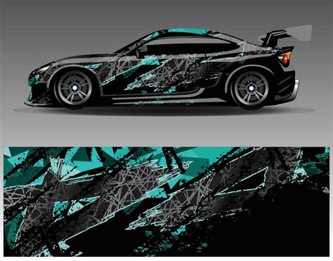 Car Wrap Design Vector Graphic Abstract Stripe Racing Background Kit