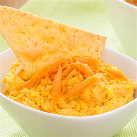 Baked Garden Vegetable Tortilla Chips With Roasted Carrot Hummus Dempsters