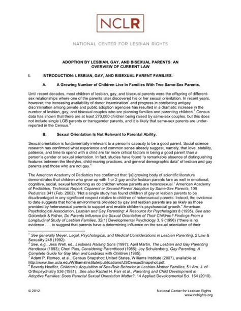 Adoption By Lgb Parents National Center For Lesbian Rights