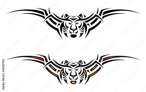 Isolated tiger tribal tattoo for the back Stock Vector | Adobe Stock