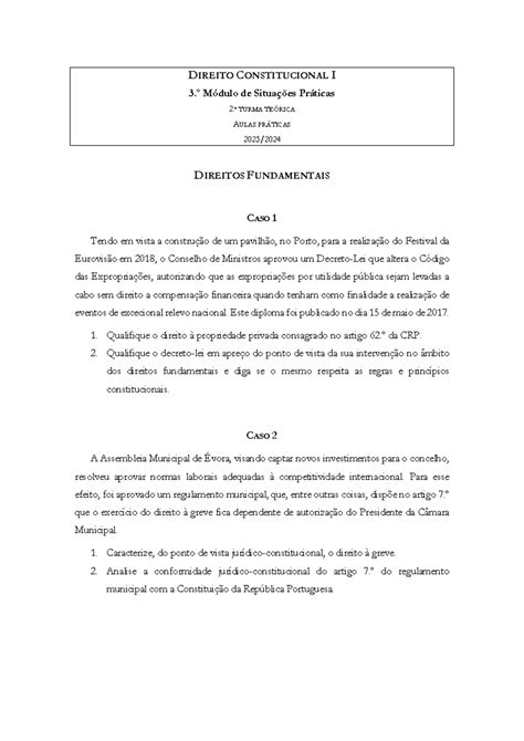 Direito Constitucional I M Dulo De Casos Pr Ticos Direitos