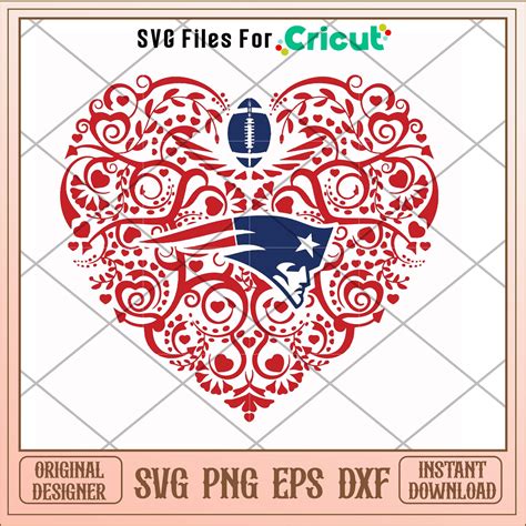 New england patriots logo heart svg, patriots svg, new nfl svg – svg