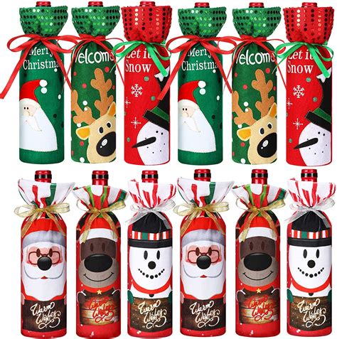 Decorative Christmas Wine Bottle Cover Bags Merry Christmas Decor For