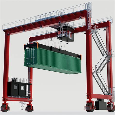 D Rubber Tyred Gantry Crane Model Turbosquid