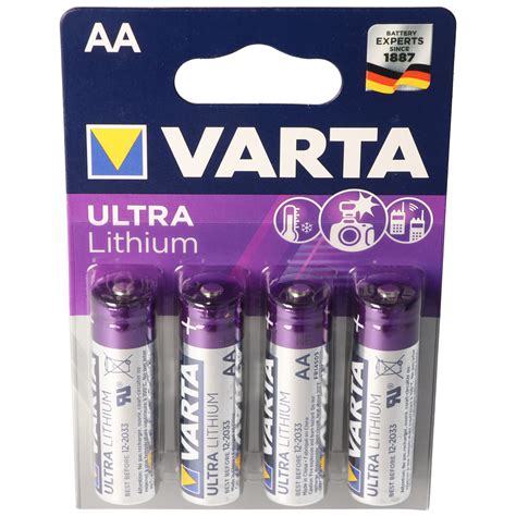 Varta Ultra Lithium Mignon Aa Varta Lithium Batterien 6106 1 5v 4er