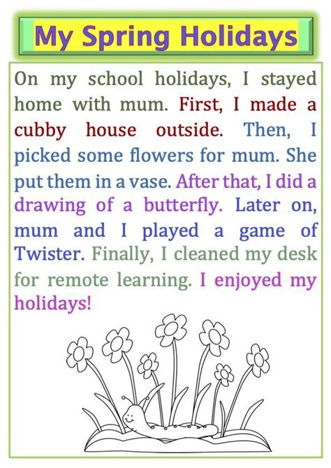 My Spring Holidays Addition Words Recount Writing English