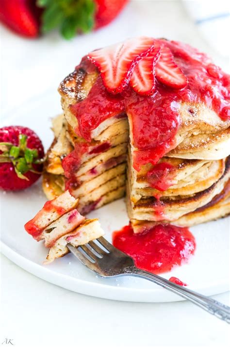 Strawberry Rhubarb Buttermilk Pancakes Aberdeens Kitchen