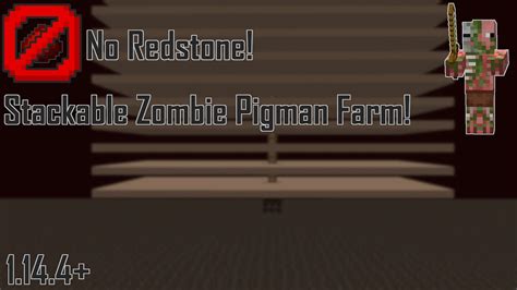 Stackable Zombie Pigman Farm For Minecraft Tutorial Youtube