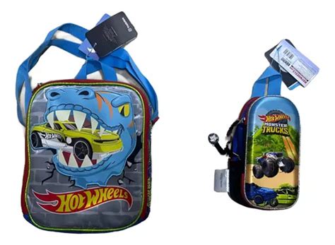 Kit Lonchera Y Lapicera Hot Wheels Monster And Dino Meses Sin Inter S