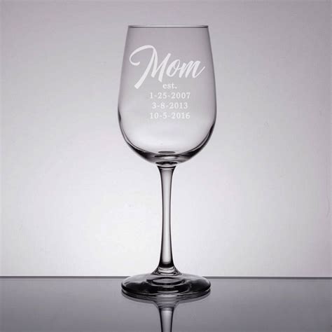 Etched Wine Glass Mom Wine Glass Mothers Day T Engraved Wine