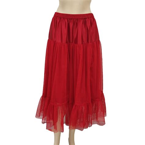 Satin Ruffle Half Slip Skirt Frill Underskirt Dress Extender Skirt Lingerie Half Petticoat