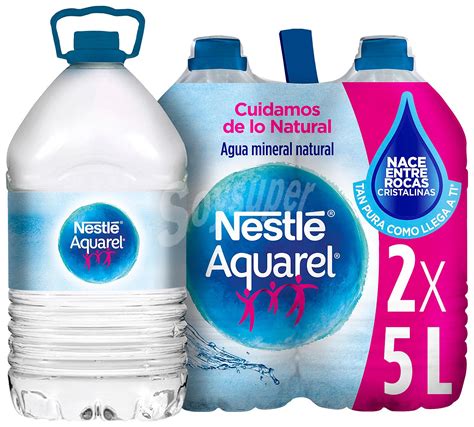 Aquarel Nestlé Agua mineral natural sin gas Pack 2 garrafas x 5 l