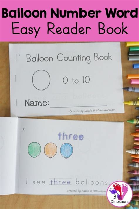 Free Balloon Number Word Counting Book Printable With Numbers From