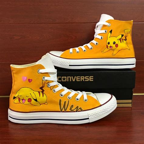 Pokemon Pikachu Converse All Star Custom Hand Painted Shoes Fashion Canvas Sneakers Gifts