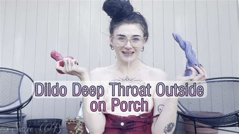Dildo Deep Throat Outside On Porch FreeRangeSlut Clips4sale