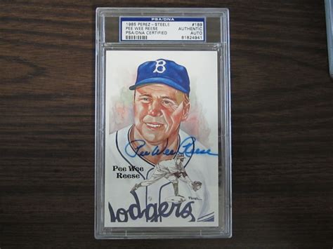 1985 Pee Wee Reese Autograph Signed Perez Steele Psadna Slabbed Ebay