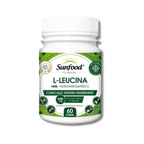 L Leucina 600mg 60 Cápsulas Sunfood Natunutra